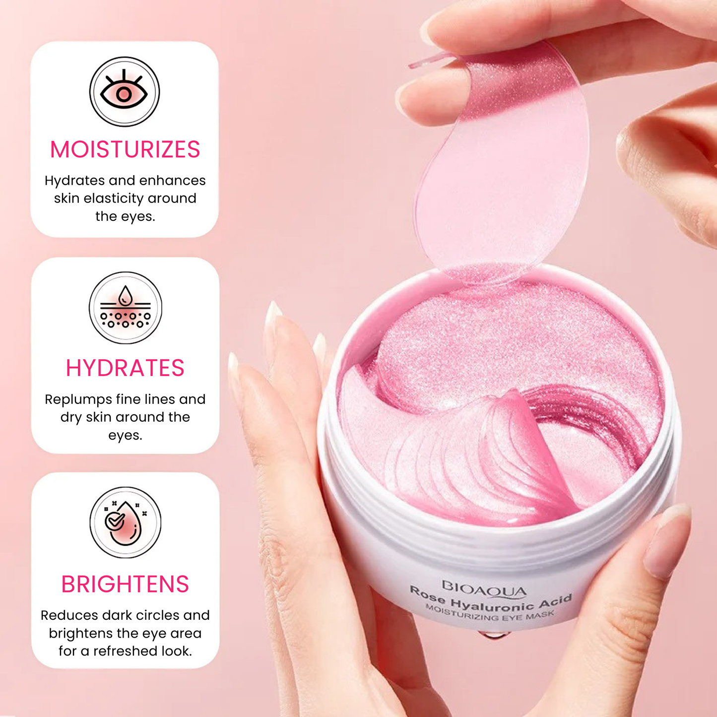 BIOAQUA - 60pcs Rose Hyaluronic Acid Eye Patches