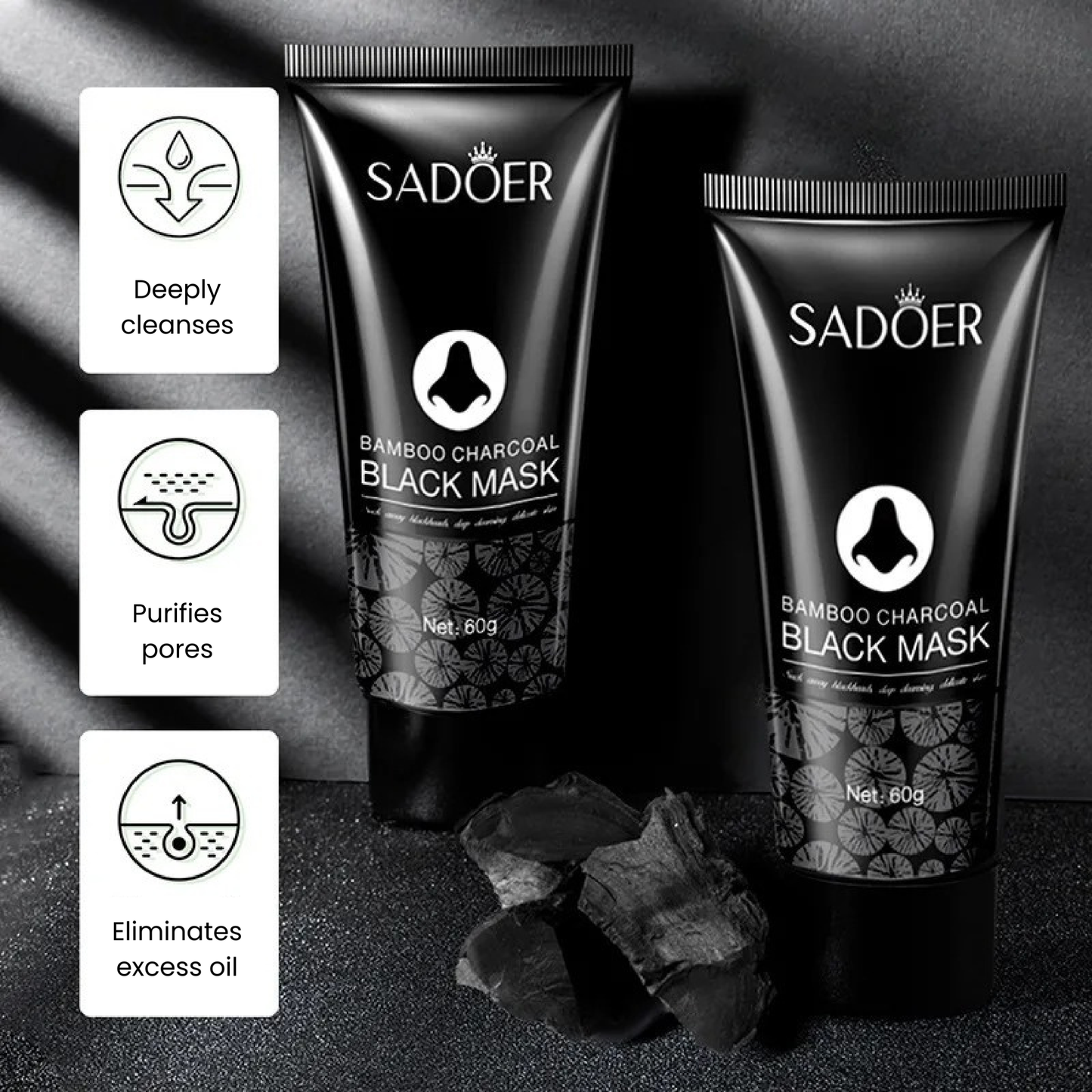 SADOER - Charcoal Blackhead Removal Nose Peeling Gel