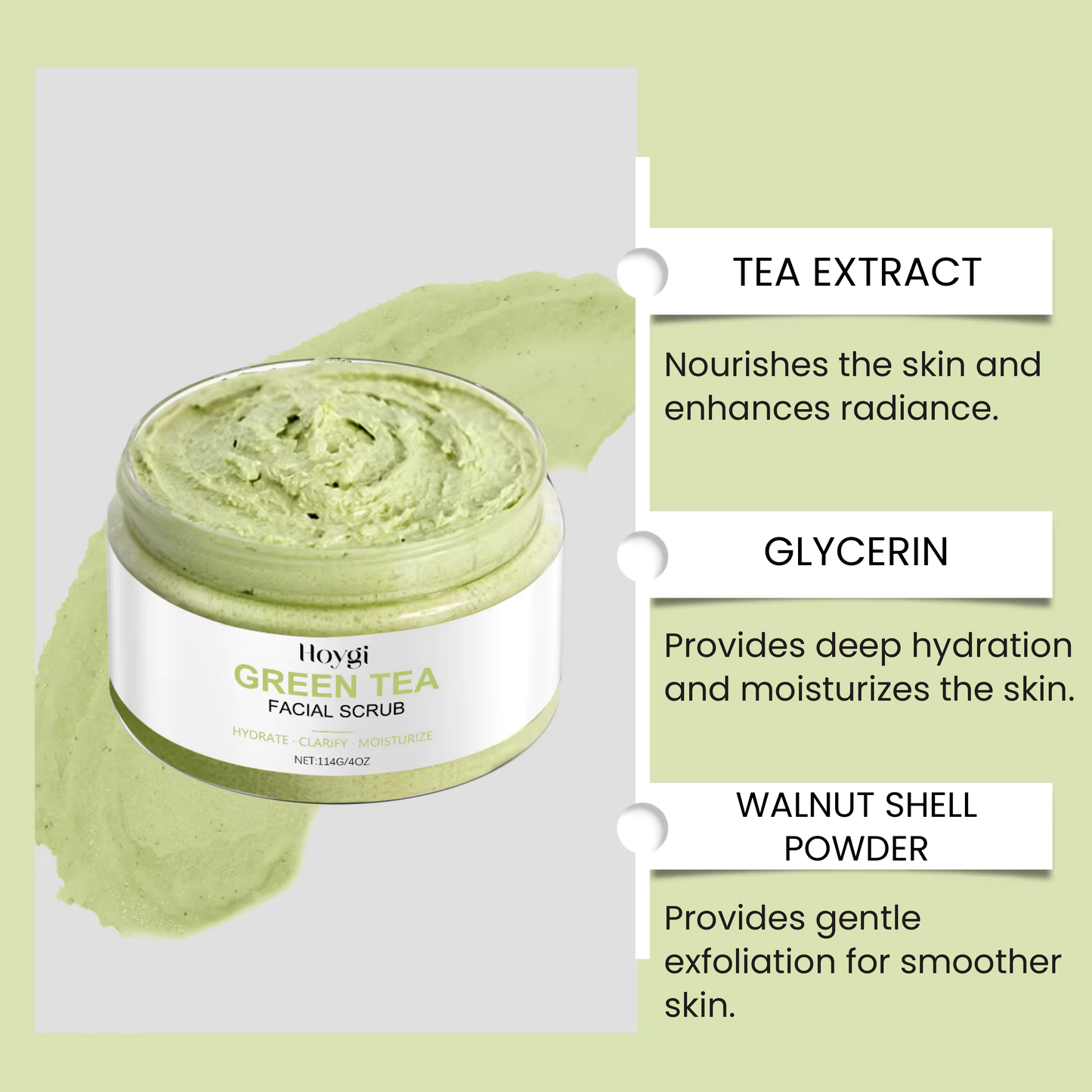 HOYGI - Green Tea Facial Scrub