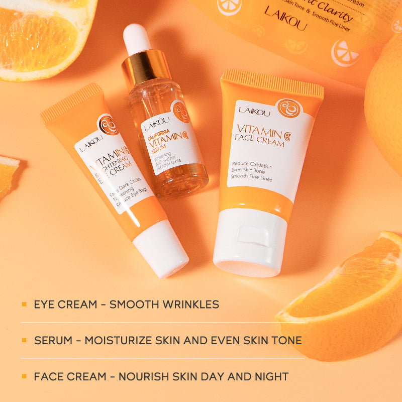 LAIKOU - Brightening Vitamin C Cream Duo & Serum 3pcs Set