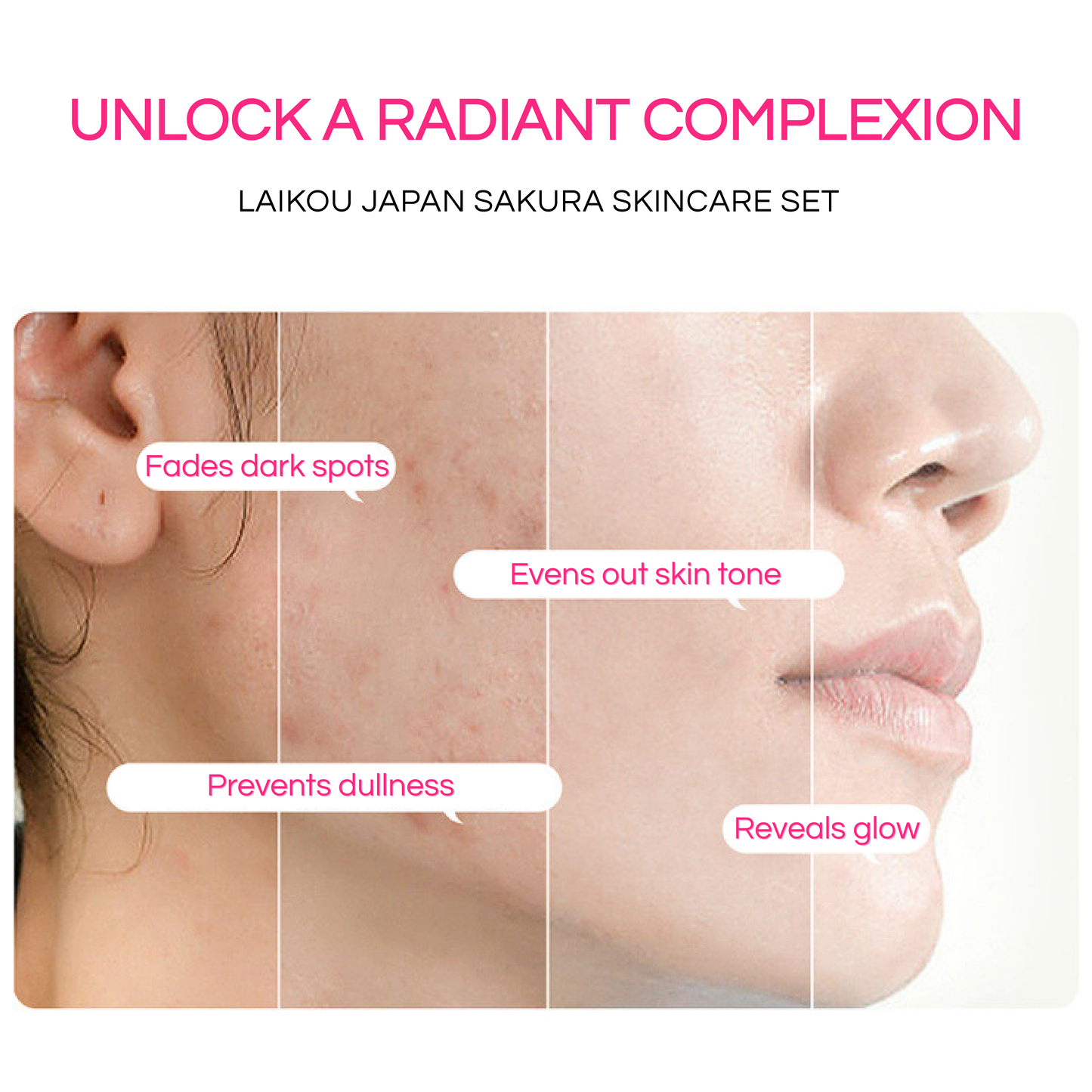 LAIKOU - Japan Sakura Cream Duo & Serum 3pcs Set