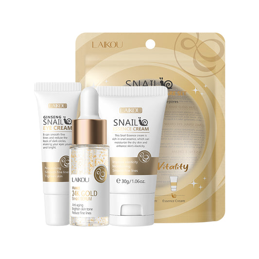 LAIKOU - Revitalizing Snail Mucin Cream Duo & Serum 3pcs Set
