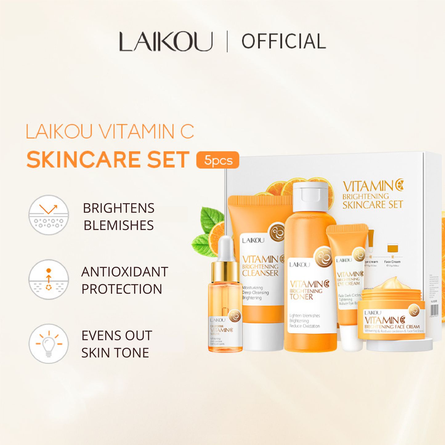 LAIKOU - Vitamin C Brightening 5pcs Set