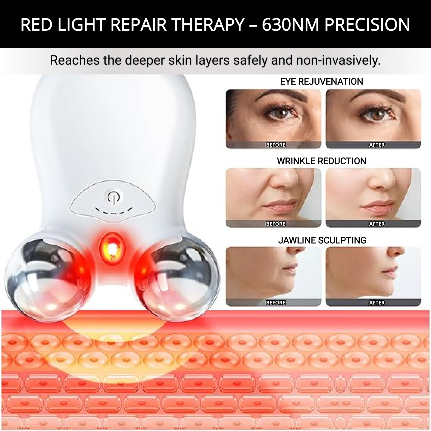Red Light Therapy Microcurrent Facial Massager