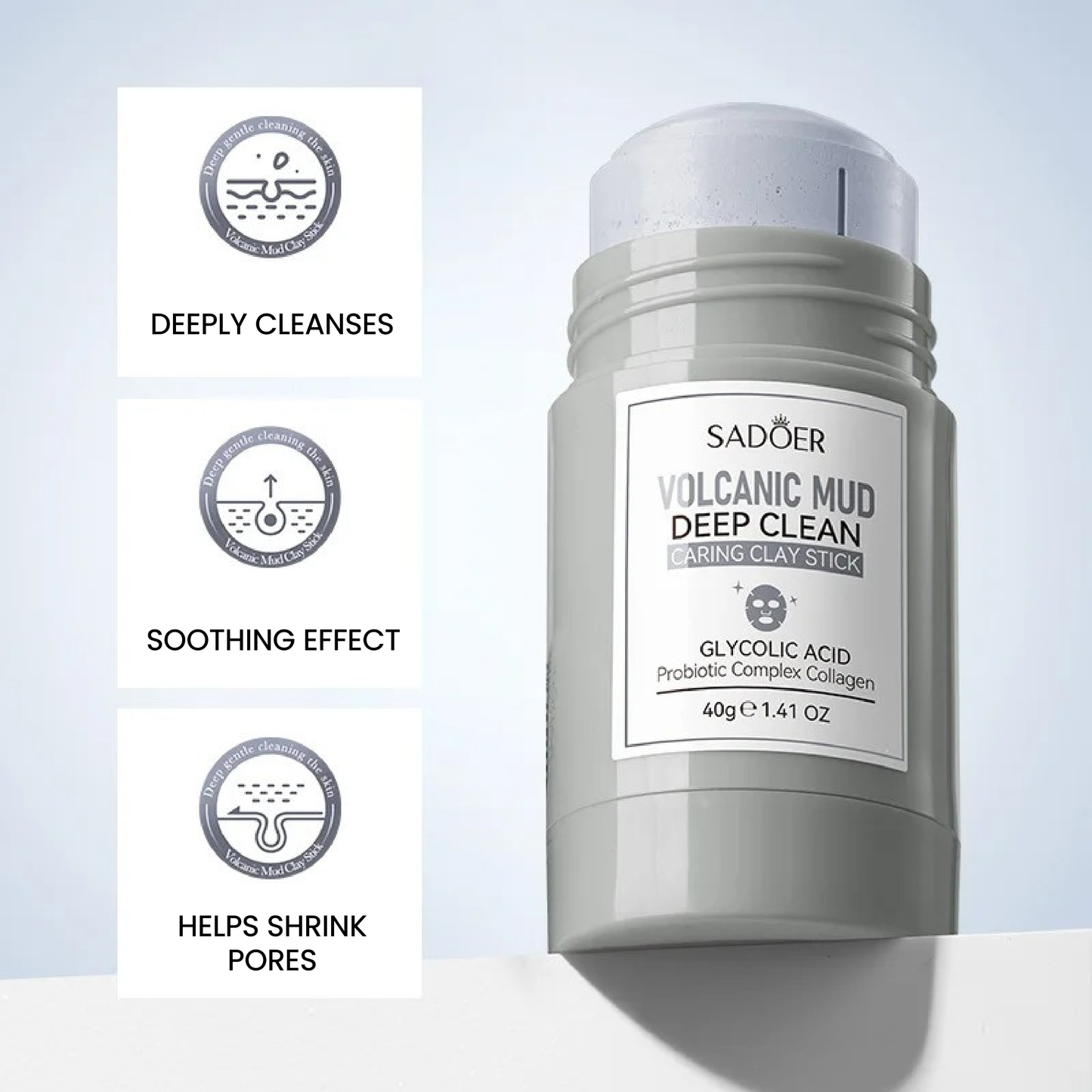 SADOER - Volcanic Mud Deep Clean Clay Mask Stick