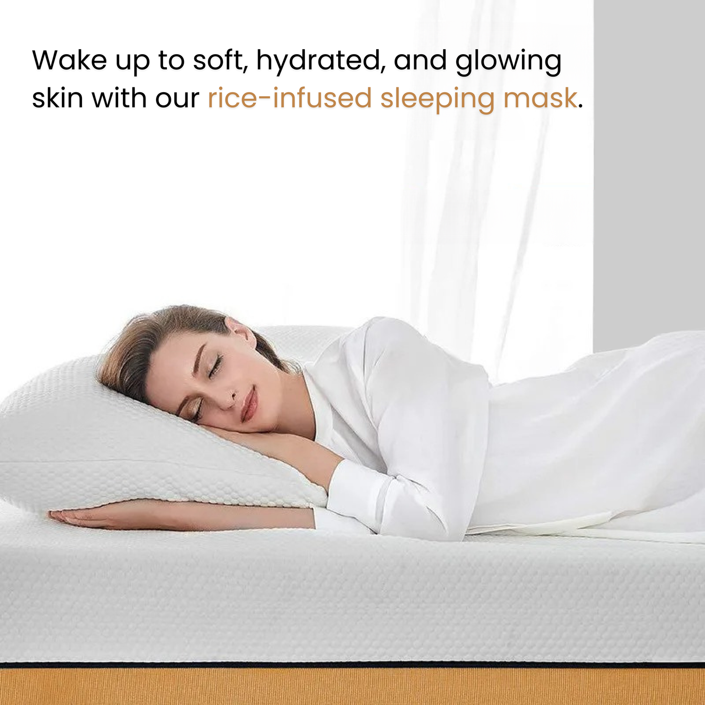 BIOAQUA - Mascarilla para dormir con brillo de arroz (20 unidades)