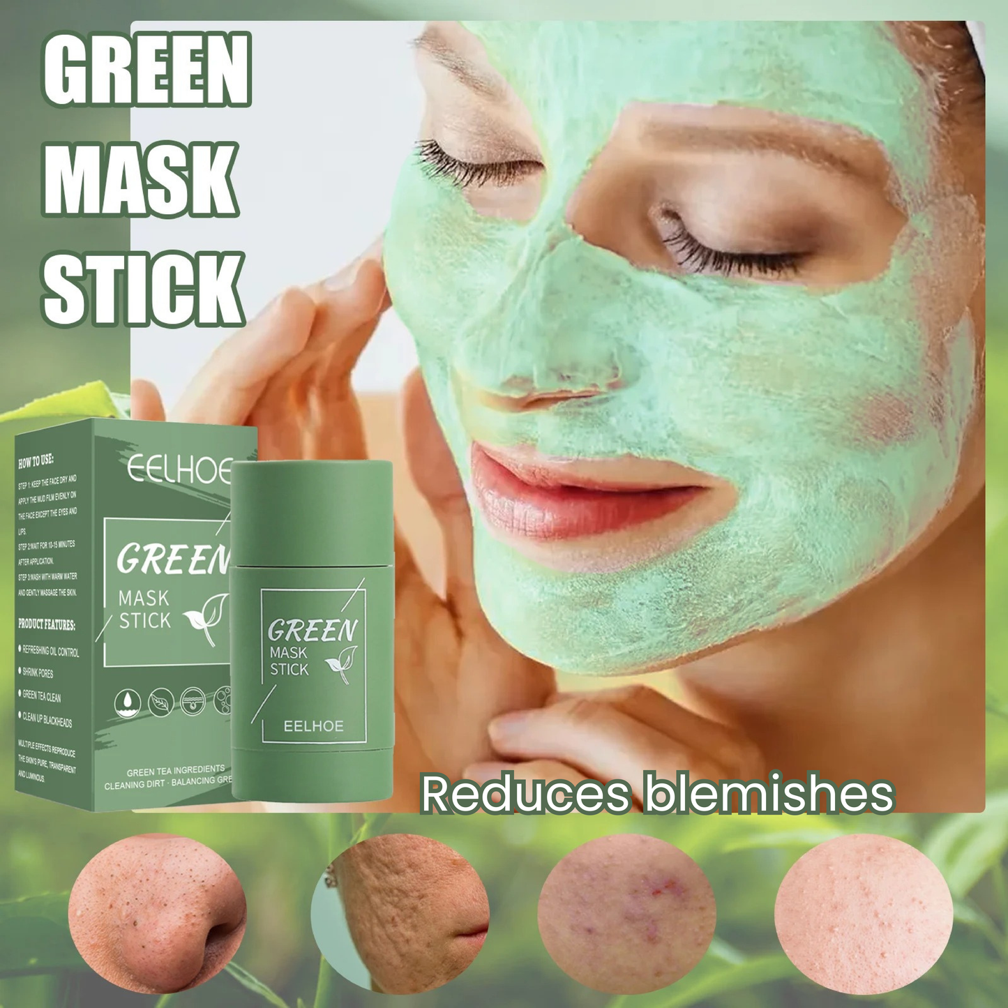 EELHOE - Mascarilla purificante en barra de té verde