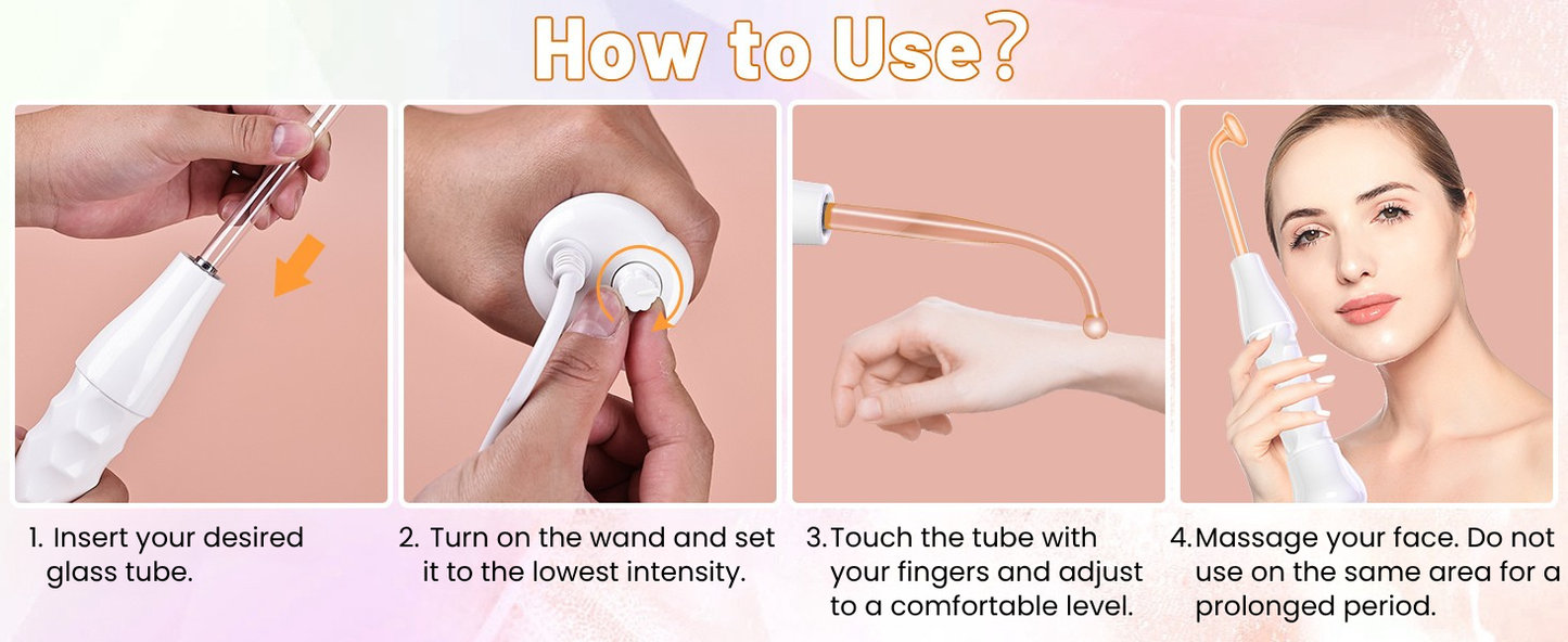 Facial and Scalp High-Frequency Therapy Wand
