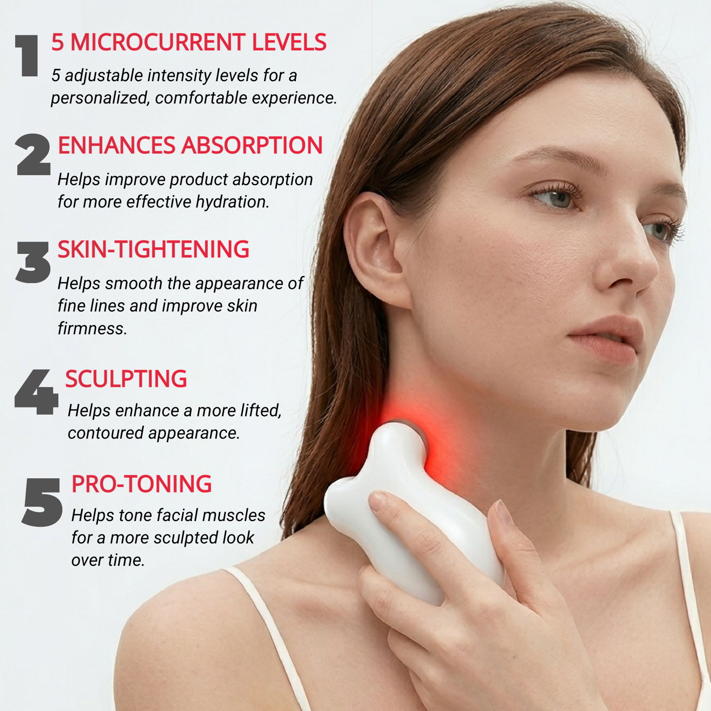 Red Light Therapy Microcurrent Facial Massager