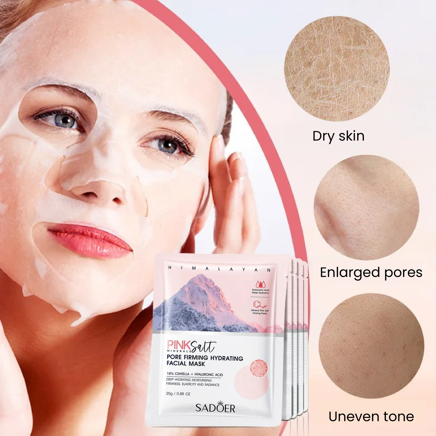 SADOER - Pink Himalayan Salt Mask 5/10pcs